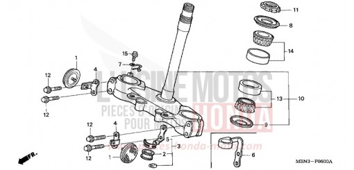 TIGE DE DIRECTION XR650R4 de 2004